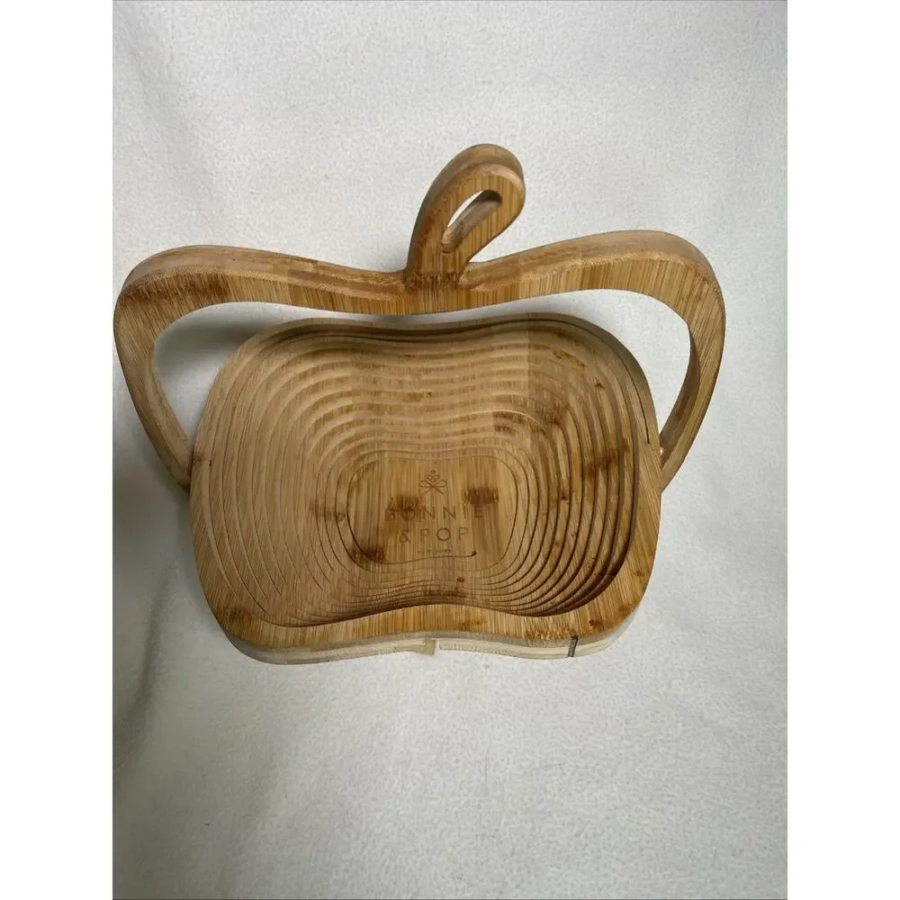 Bonnie & Pop Wood Fruit Basket - labled